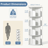 Atilioo 4 Tier Rotating Bookcase, 360° Spinning Bookcase Storage Tower, Corner Revolving Display Book Shelf for Small Space, Living Room, Bedroom