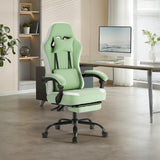 Atilioo Gaming Chair, Ergonomic Computer Office Chair with Pocket Spring Cushion, Footrest and Headrest, Adjustable Swivel Task Chair with Lumbar Support & Linkage Armrests, Green