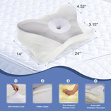 IULULU Cervical Pillow for Neck Support, Contour Memory Foampillow Shoulder Support Pain Relief for Side Back Stomach Sleepers with Pillowcase