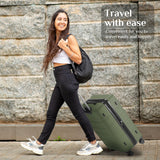 Atilioo 20" Luggage, Hardside Carry-On Suitcase with Expandable Space, TSA Lock, Spinner Wheels, Ideal for Travel Bussiness, Olive Green