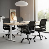 Atilioo Ergonomic Office Chair with Lumbar Support, Computer Desk Mesh Chair with Height Adjustable 360° Swivel, Fixed Armrest, Black