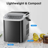 Buteny Countertop Ice Maker Machine, Portable Self-Cleaning Ice Machine with Ice Scoop, Basket and Handle, 9 Cubes in 6 Mins, 26.5lbs/24Hrs, 2 Sizes of Bullet Ice for Home Kitchen, Coal Black