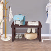 IULULU 3-Tier Bamboo Shoe Rack Bench Organizer Storage Shelf for Entryway Bedroom Living Room Balcony