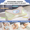 IULULU Cervical Pillow for Neck Support, Contour Memory Foampillow Shoulder Support Pain Relief for Side Back Stomach Sleepers with Pillowcase