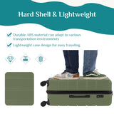 Atilioo 20" Luggage, Hardside Carry-On Suitcase with Expandable Space, TSA Lock, Spinner Wheels, Ideal for Travel Bussiness, Olive Green