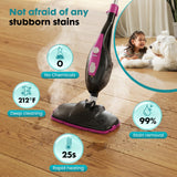 Atilioo 10-in-1 Steam Mop, Multi-Function Floor Steam Cleaner with Detachable Handheld for Carpet, Tile, Hardwood, Pink
