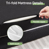 IULULU Foldable Mattress, Foldable Floor Memory Foam Mattress, Portable Camping Mattress, CertiPUR-US Certified Collapsible Bed Mattress Pad