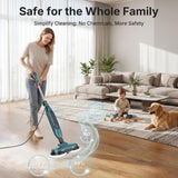 Atilioo Steam Mop, All-in-One Scrubbing Steam Cleaner with 4 Modes & Rotating Pads, LED Head Lights, Swivel Steering, Ideal for Hardwood Tile Laminate, Green