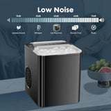 Buteny Countertop Ice Maker, Portable Ice Machine Self-Cleaning, 9 Cubes in 6 Mins, 26 lbs/24Hrs, 2 Sizes of Bullet Ice for Home Party Office,Elegant Black