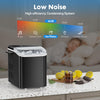 Buteny Countertop Ice Maker Machine, Portable Self-Cleaning Ice Machine with Ice Scoop, Basket and Handle, 9 Cubes in 6 Mins, 26.5lbs/24Hrs, 2 Sizes of Bullet Ice for Home Kitchen, Coal Black