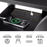 Atilioo Nightstand with Charging Station, Living Room End Tables with USB Ports and Outlets, 3-Tier Bedside Table Storage Shelf for Bedroom, Black