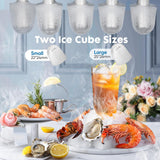 Buteny Portable Ice Maker – Self-Cleaning, 26lbs/24H, 9 Cubes in 6 Mins, 2 Bullet Ice Sizes, Quiet, with Scoop & Basket for Kitchen/Party