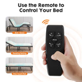 IULULU Adjustable Bed Frame, Ergonomic Electric Bed Base with Wireless Remote and 2 USB Ports, Head and Foot Incline, Zero Gravity Bed, Anti-Snore, Easy Assembly