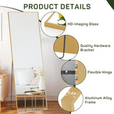 IULULU Full-Length Wall Mirror, Shatter-Proof Glass, Floor/Hanging/Leaning, Aluminum Frame for Bedroom/Cloakroom