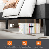 IULULU Bed Frame, Linen Upholstered Platform Bed with Headboard, No Box Spring Needed with 800LBS Solid Wooden Slats Support, No-Noise, Easy Assembly
