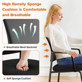 Atilioo Office Desk Chair, Heavy Duty Mesh Chair for Waiting Room, Guest Reception, Thickened Seat Cushion, 1Pack Black
