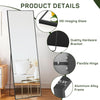 IULULU Full-Length Wall Mirror, Shatter-Proof Glass, Floor/Hanging/Leaning, Aluminum Frame for Bedroom/Cloakroom