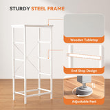 Atilioo Fabric Dresser Nightstand with 4 Drawer for Bedroom, Storage Organizer Unit, Chest of Drawers for Small Spaces, White