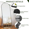 IULULU Full-Length Wall Mirror, Shatter-Proof Glass, Floor/Hanging/Leaning, Aluminum Frame for Bedroom/Cloakroom