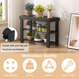 Atilioo 3-Tier Shoe Rack Bench, 27" Bamboo Shoe Storage Organizer with Seat for Entryway, Balcony, Black