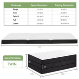 IULULU Foldable Mattress, Foldable Floor Memory Foam Mattress, Portable Camping Mattress, CertiPUR-US Certified Collapsible Bed Mattress Pad