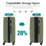 Atilioo 20" Luggage, Hardside Carry-On Suitcase with Expandable Space, TSA Lock, Spinner Wheels, Ideal for Travel Bussiness, Olive Green