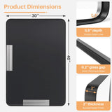 IULULU Bathroom Mirror, Black Metal Frame, Anti-Rust, Tempered Glass, Hanging Options