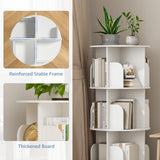 Atilioo 4 Tier Rotating Bookcase, 360° Spinning Bookcase Storage Tower, Corner Revolving Display Book Shelf for Small Space, Living Room, Bedroom