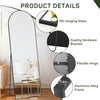 IULULU Full-Length Wall Mirror, Shatter-Proof Glass, Floor/Hanging/Leaning, Aluminum Frame for Bedroom/Cloakroom