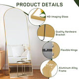 IULULU Full-Length Wall Mirror, Shatter-Proof Glass, Floor/Hanging/Leaning, Aluminum Frame for Bedroom/Cloakroom