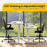 Atilioo Tall Drafting Desk Chair, Ergonomic Mid Back Mesh Swivel Office Chair with Lumbar Support, Armrest and Footrest, Counter Height Adjustable, Black