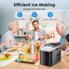 Buteny Countertop Ice Maker Machine, Portable Self-Cleaning Ice Machine with Ice Scoop, Basket and Handle, 9 Cubes in 6 Mins, 26.5lbs/24Hrs, 2 Sizes of Bullet Ice for Home Kitchen, Coal Black
