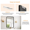 IULULU Bathroom Mirror, Black Metal Frame, Anti-Rust, Tempered Glass, Hanging Options