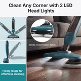 Atilioo Steam Mop, All-in-One Scrubbing Steam Cleaner with 4 Modes & Rotating Pads, LED Head Lights, Swivel Steering, Ideal for Hardwood Tile Laminate, Green