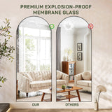 IULULU Full-Length Wall Mirror, Shatter-Proof Glass, Floor/Hanging/Leaning, Aluminum Frame for Bedroom/Cloakroom