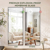 IULULU Full-Length Wall Mirror, Shatter-Proof Glass, Floor/Hanging/Leaning, Aluminum Frame for Bedroom/Cloakroom