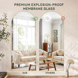 IULULU Full-Length Wall Mirror, Shatter-Proof Glass, Floor/Hanging/Leaning, Aluminum Frame for Bedroom/Cloakroom