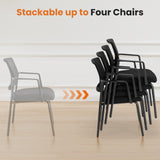 Atilioo Office Desk Chair, Heavy Duty Mesh Chair for Waiting Room, Guest Reception, Thickened Seat Cushion, 1Pack Black