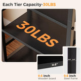 5 Tier Bookcase, Sturdy Bookshelf, Wood Metal Storage Organizer for Living Room, Bedroom, Home Office, Easy to Assemble, Black