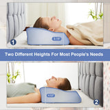 IULULU Cervical Pillow for Neck Support, Contour Memory Foampillow Shoulder Support Pain Relief for Side Back Stomach Sleepers with Pillowcase
