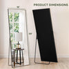 IULULU Full-Length Wall Mirror, Shatter-Proof Glass, Floor/Hanging/Leaning, Aluminum Frame for Bedroom/Cloakroom
