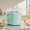 Buteny Countertop Ice Maker Machine, Portable Self-Cleaning Ice Machine with Ice Scoop, Basket and Handle, 9 Cubes in 6 Mins, 26.5lbs/24Hrs, 2 Sizes of Bullet Ice for Home Kitchen, Green