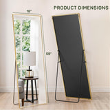 IULULU Full-Length Wall Mirror, Shatter-Proof Glass, Floor/Hanging/Leaning, Aluminum Frame for Bedroom/Cloakroom