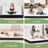IULULU Foldable Mattress, Foldable Floor Memory Foam Mattress, Portable Camping Mattress, CertiPUR-US Certified Collapsible Bed Mattress Pad