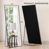 IULULU Full-Length Wall Mirror, Shatter-Proof Glass, Floor/Hanging/Leaning, Aluminum Frame for Bedroom/Cloakroom