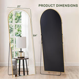 IULULU Full-Length Wall Mirror, Shatter-Proof Glass, Floor/Hanging/Leaning, Aluminum Frame for Bedroom/Cloakroom