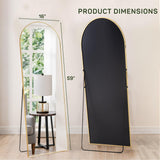 IULULU Full-Length Wall Mirror, Shatter-Proof Glass, Floor/Hanging/Leaning, Aluminum Frame for Bedroom/Cloakroom