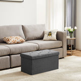 Atilioo 43 Inch Folding Storage Ottoman Bench, 3 in 1 Ottoman with Storage, Padded Seat, Foot Rest Stool, Storage Chest for End of Bed, Living Room, Bedroom, Entryway, Load 660 lbs, Gray