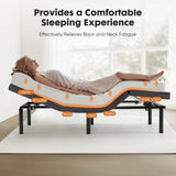 IULULU Adjustable Bed Frame, Ergonomic Electric Bed Base with Wireless Remote and 2 USB Ports, Head and Foot Incline, Zero Gravity Bed, Anti-Snore, Easy Assembly
