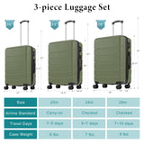 Atilioo 20" Luggage, Hardside Carry-On Suitcase with Expandable Space, TSA Lock, Spinner Wheels, Ideal for Travel Bussiness, Olive Green
